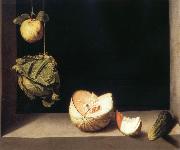 Juan Sanchez-Cotan Still life with quince,cabbage,Melon and Cucumber oil painting artist